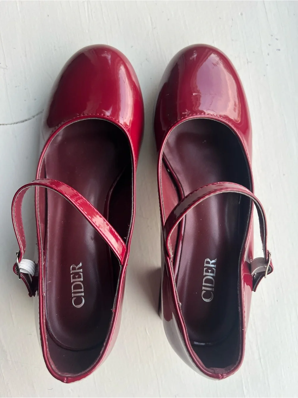 Cider Block Heel Patent Mary Jane’s, EU 37